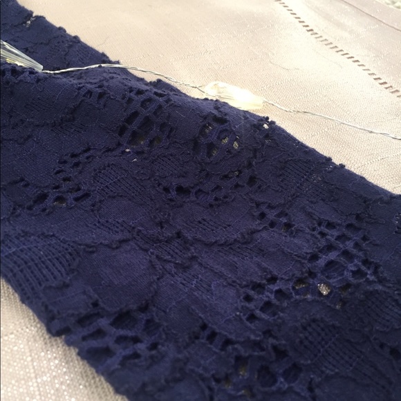 Free People Lace Dress Navy with 3/4 sleeve - Picture 6 of 8